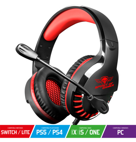 Spirit of Gamer PRO-H3 Gamer Headset - Fekete-piros