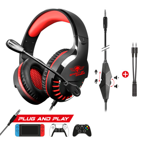 Spirit of Gamer PRO-H3 Gamer Headset - Fekete-piros