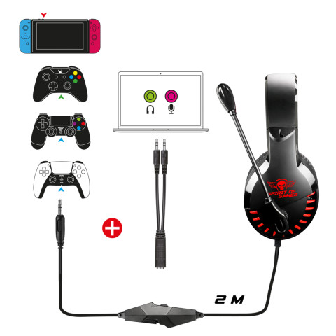 Spirit of Gamer PRO-H3 Gamer Headset - Fekete-piros