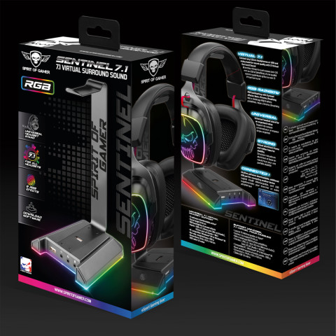 Spirit of Gamer SENTINEL 7.1 Headset állvány - Fekete