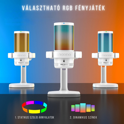 MAONO DGM20 USB Streamer/Gamer Mikrofon RGB - Fehér
