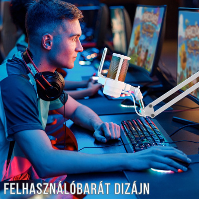 MAONO DGM20 USB Streamer/Gamer Mikrofon RGB - Fehér