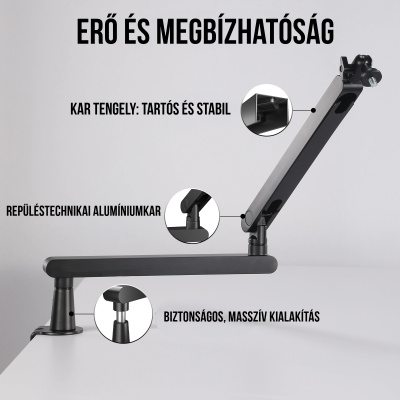 MAONO Professzionális Mikrofon Tartó Állvány/Kar BA92