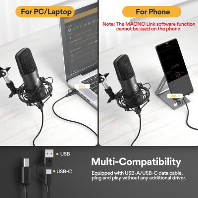 MAONO A04E USB Streamer/Podcast Mikrofon Kit