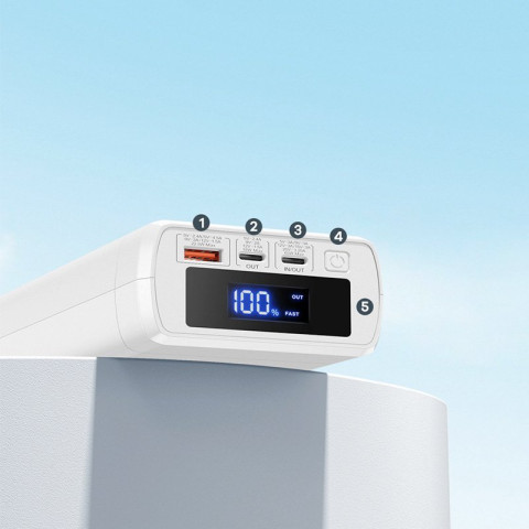 Remax Dinba Series gyorstöltő Powerbank 40000mAh - Fehér
