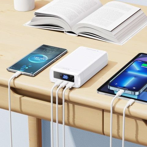 Remax Dinba Series gyorstöltő Powerbank 40000mAh - Fehér