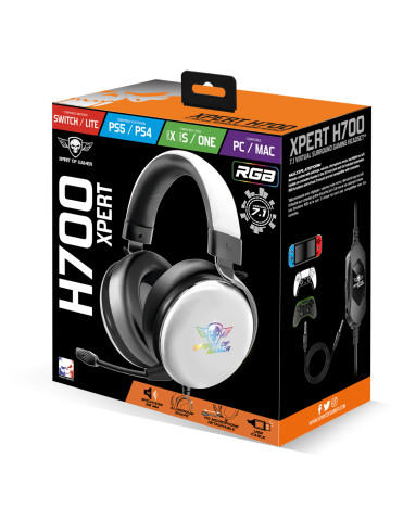 Spirit of Gamer XPERT-H700 7.1 Gamer Fejhallgató - fehér