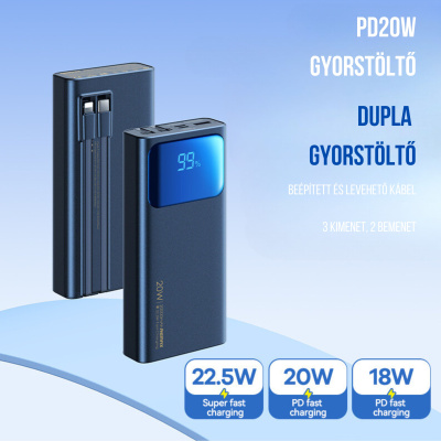 Remax Voyage Series gyorstöltő Powerbank 20000mAh