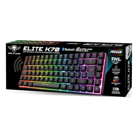 Spirit of Gamer ELITE K70 TKL Gamer billentyűzet - Magyar Kiosztás