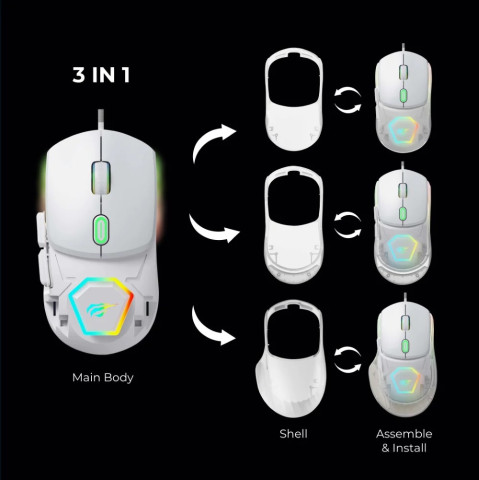 Havit MS965 3 in 1 RGB Gamer Egér