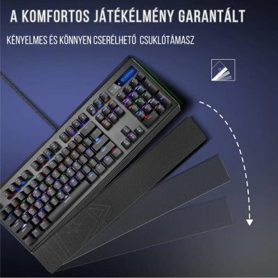 Vertux Toucan Mechanikus Gamer Billentyűzet - ANGOL KIOSZTÁS