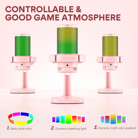 MAONO DGM20 USB Streamer/Gamer Mikrofon RGB - Pink