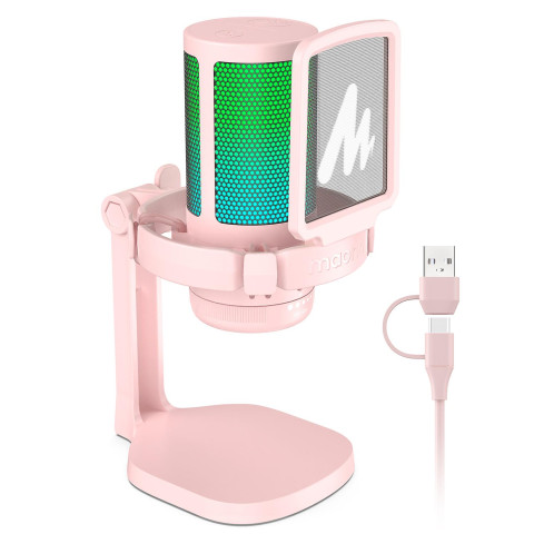 MAONO DGM20 USB Streamer/Gamer Mikrofon RGB - Pink