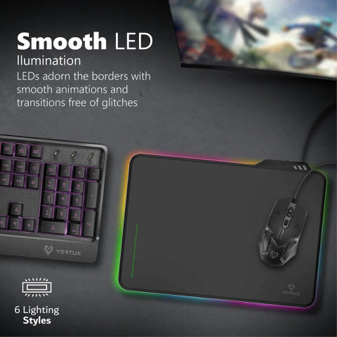 Vertux FLUXPAD RGB Gamer Egérpad - M