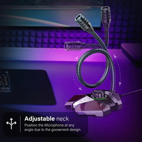 Vertux CONDOR USB-C Streamer/Gamer Mikrofon - Fekete