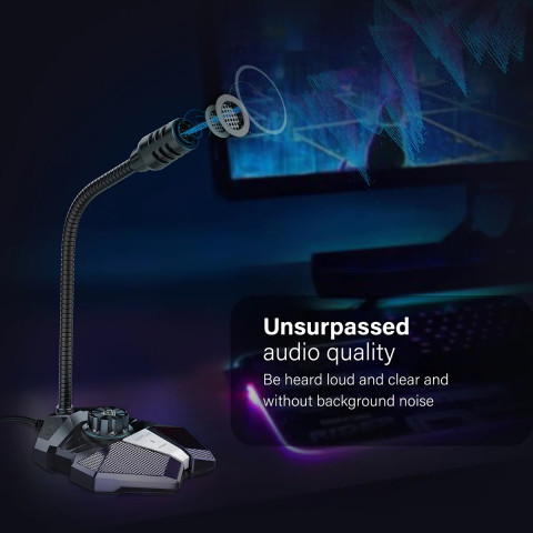 Vertux CONDOR USB-C Streamer/Gamer Mikrofon - Fekete