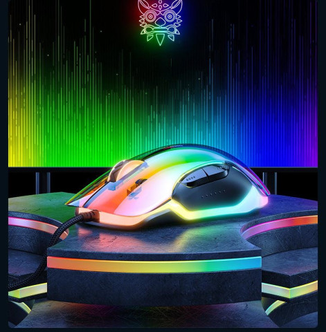 Onikuma CW925 RGB Átlátszó Gamer Egér