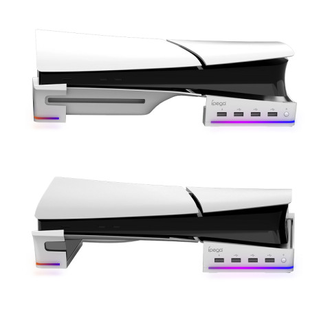 iPega P5S021 Horizontális Playstation 5 Slim Tartóállvány RGB Beépített USB HUB