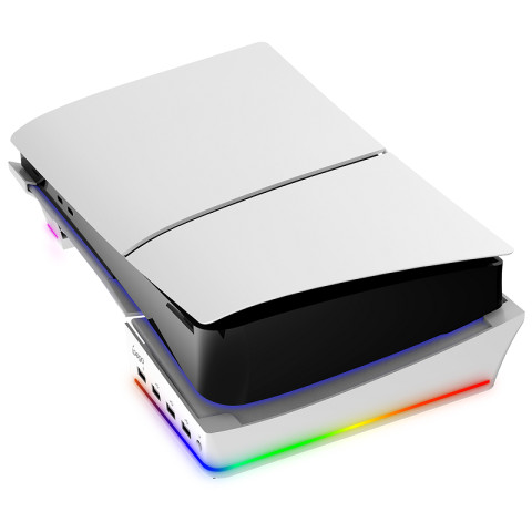 iPega P5S021 Horizontális Playstation 5 Slim Tartóállvány RGB Beépített USB HUB