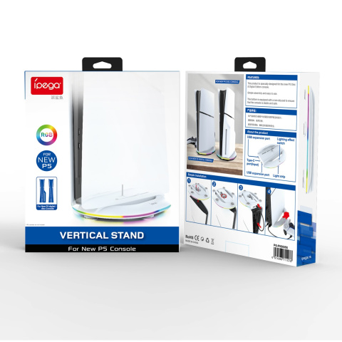 iPega PG-P5S035SA Vertikális Playstation 5 Slim Állvány RGB Beépített USB HUB