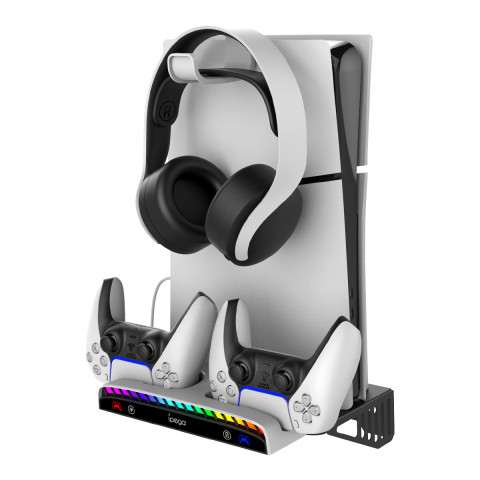 iPega PG-P5S011 Multifunkciós Playstation 5 Slim RGB Fali Tartó Állvány PS5