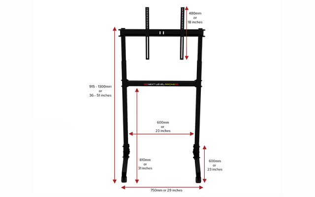 Next Level Racing Szimulátor kijelző állvány - Single Monitor Stand 24-85"
