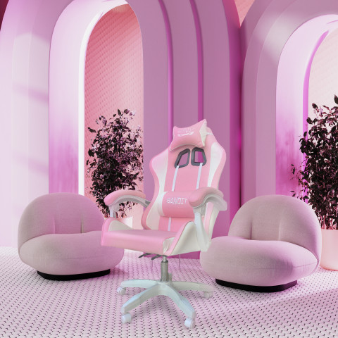 BANDIT Lollipop Gamerszék - Fehér-Pink