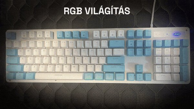 Acer OKW132 Mechanikus Gamer Billentyűzet - Fehér-Kék - Angol kiosztás!