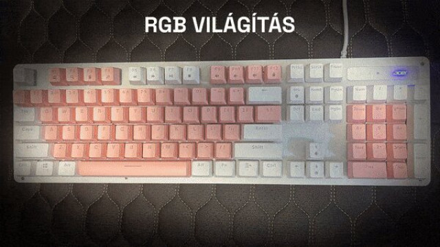Acer OKW212 Mechanikus Gamer Billentyűzet - Fehér-Pink - Angol kiosztás!
