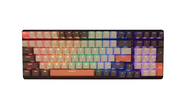 Acer OKW214 Mechanikus Gamer Billentyűzet - Fekete-Narancs-Fehér - Angol kiosztás!