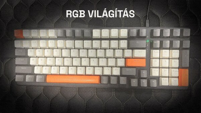 Acer OKW214 Mechanikus Gamer Billentyűzet - Bézs-Narancs-Fekete - Angol kiosztás!