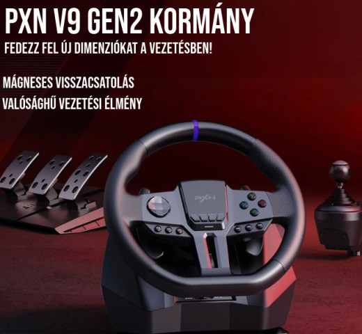 PXN-V9GEN2 Gamer Kormány Szett (PC / PS3 / PS4 / Xbox One / Xbox Series S&X)