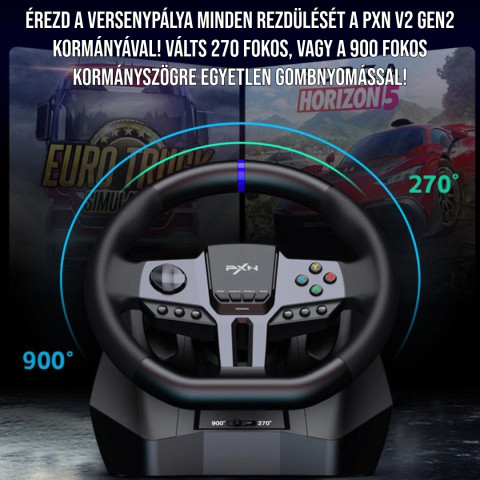 PXN-V9GEN2 Gamer Kormány Szett (PC / PS3 / PS4 / Xbox One / Xbox Series S&X)
