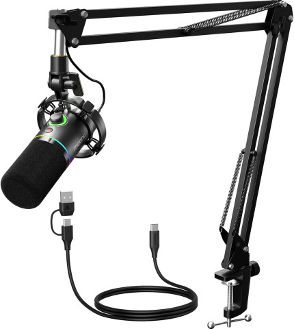 MAONO PD200XS USB Dynamic Streamer Mikrofon RGB + Tartókar Kit
