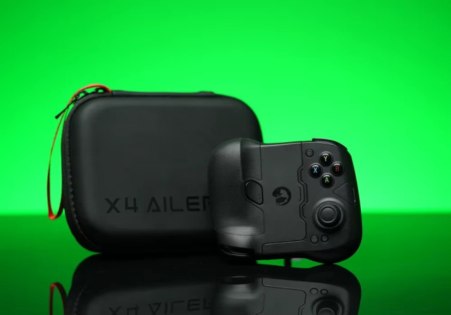 GameSir X4 Aileron Vezeték Nélküli Kontroller Telefontartóval - Fekete-Zöld