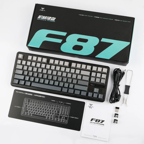AULA F87 PRO Vezeték Nélküli Mechanikus Gamer Billentyűzet - Fekete