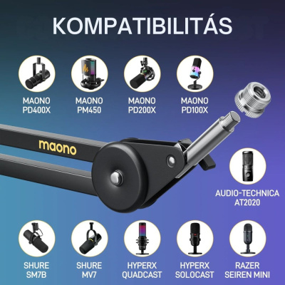 MAONO Professzionális Mikrofon Tartó Állvány/Kar BA37