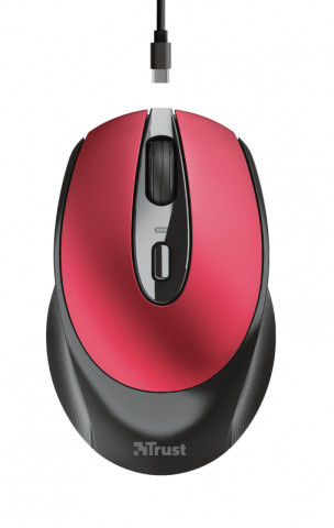 Trust Zaya Rechargeable Wireless Mouse - Piros