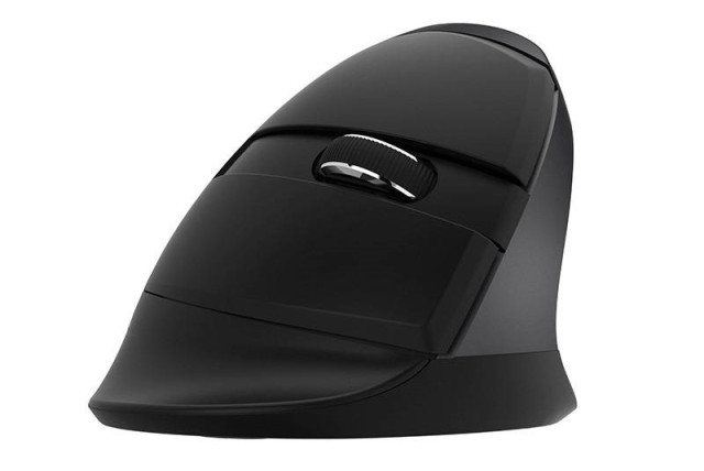Delux M618Mini DB vezeték nélküli vertikális egér Bluetooth + 2.4GHz - Fekete