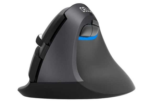 Delux M618Mini DB vezeték nélküli vertikális egér Bluetooth + 2.4GHz - Fekete