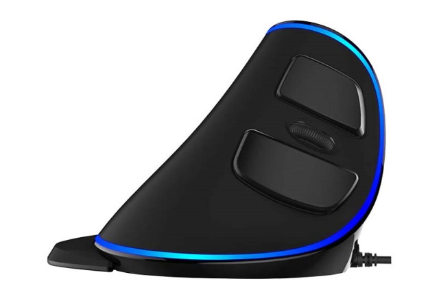 Delux M618PU(A825) vezetékes vertikális egér - Fekete