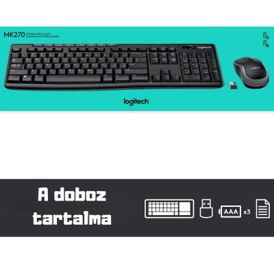 Logitech MK270 Wireless Billentyűzet HU + Optikai egér