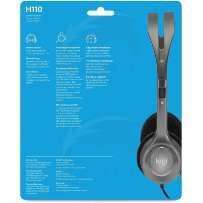 Logitech H110 Mikrofonos headset - fekete