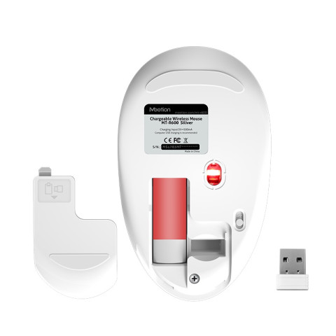 Meetion MT-R600 Rechargeable Wireless Mouse - Silver