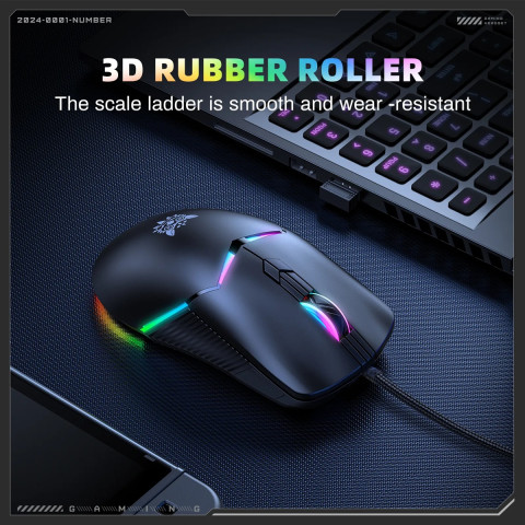 Onikuma CW929 RGB Gamer egér - Fekete
