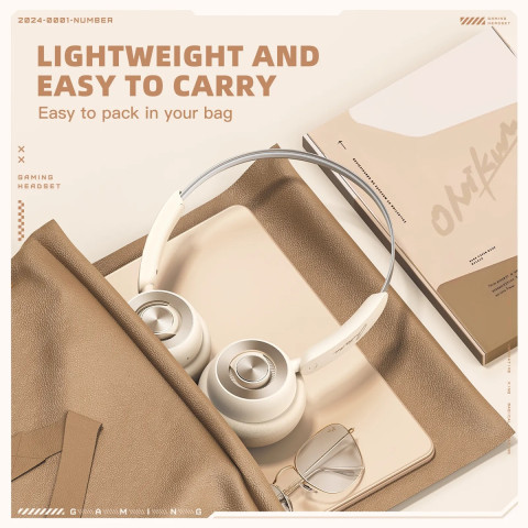 Onikuma GT820 Vezeték Nélküli Bluetooth Headset - Bézs