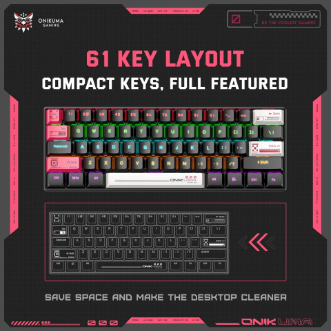Onikuma G55 Mechanikus Gamer Billentyűzet - Angol kiosztás!