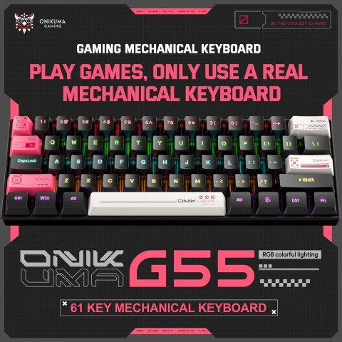 Onikuma G55 Mechanikus Gamer Billentyűzet - Angol kiosztás!