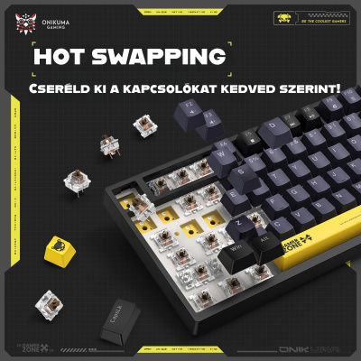 Onikuma G58 Mechanikus Gamer Billentyűzet TKL - Fekete - Angol kiosztás!