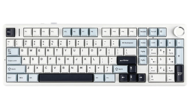 AULA F99 PRO Vezeték Nélküli Mechanikus Gamer Billentyűzet - Fehér-Kék